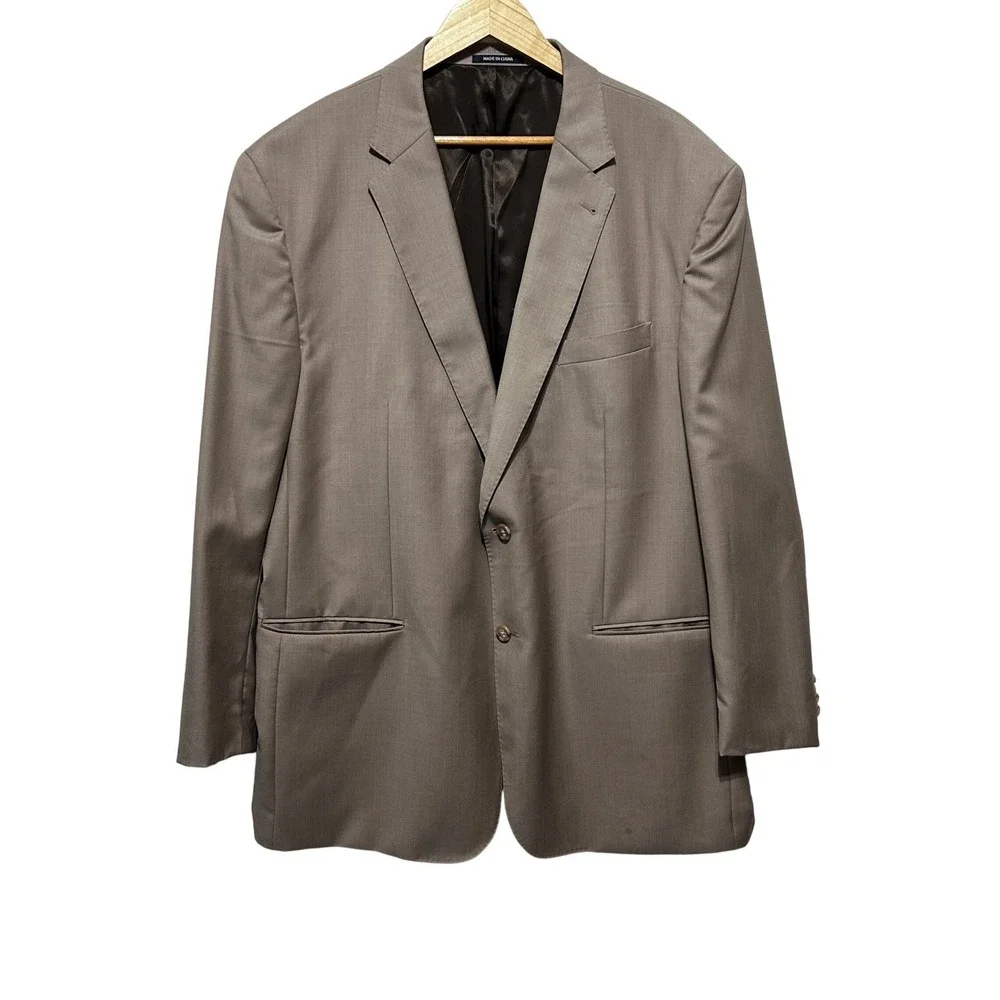 Jos. A. Bank 1905 Collection Mens 50 Long Taupe‎ 100% Wool 2-Button Suit Jacket
